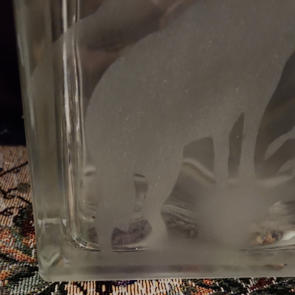 $40 Add On Cubed Frosted Glass Wolf Decor - Picture 4 of 11